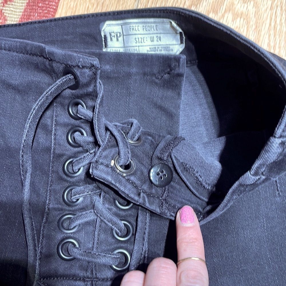 Free People Lace-Up Skinny Jeans - Picture 3 of 4